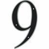 Hillman 6 in. Reflective Black Plastic Nail-On Number 9 1 pc, 3PK 844819